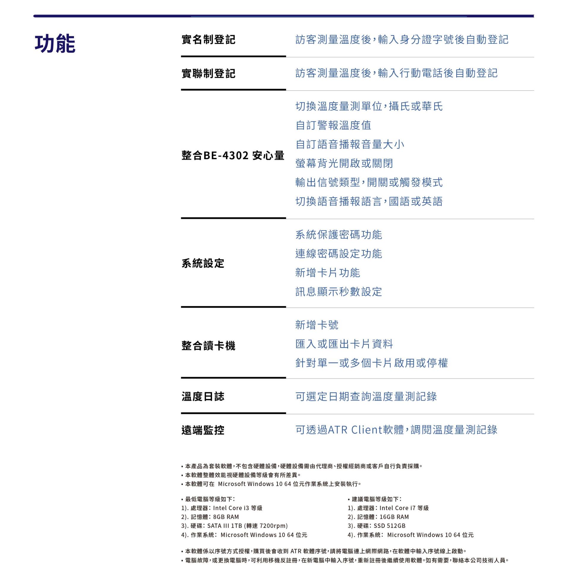 ATR软件功能